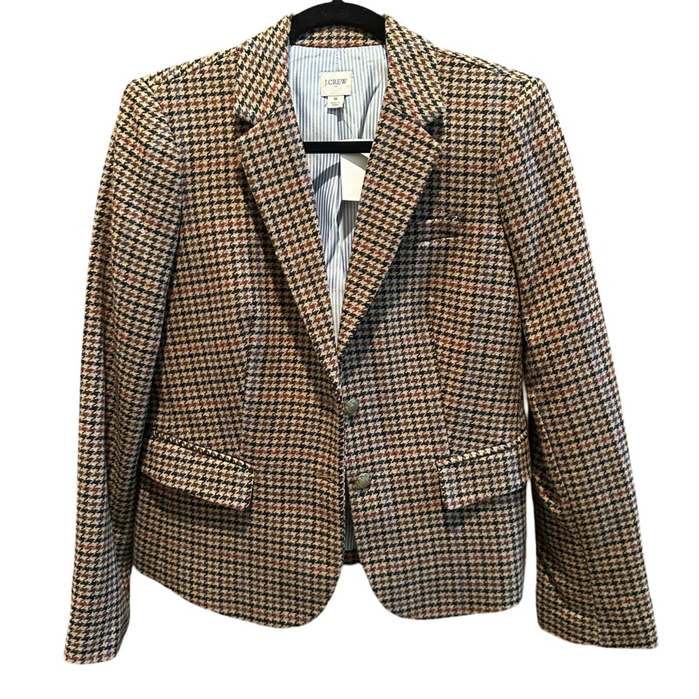 J. Crew Women's Schoolboy Houndstooth Blazer - Sz 8 NWT